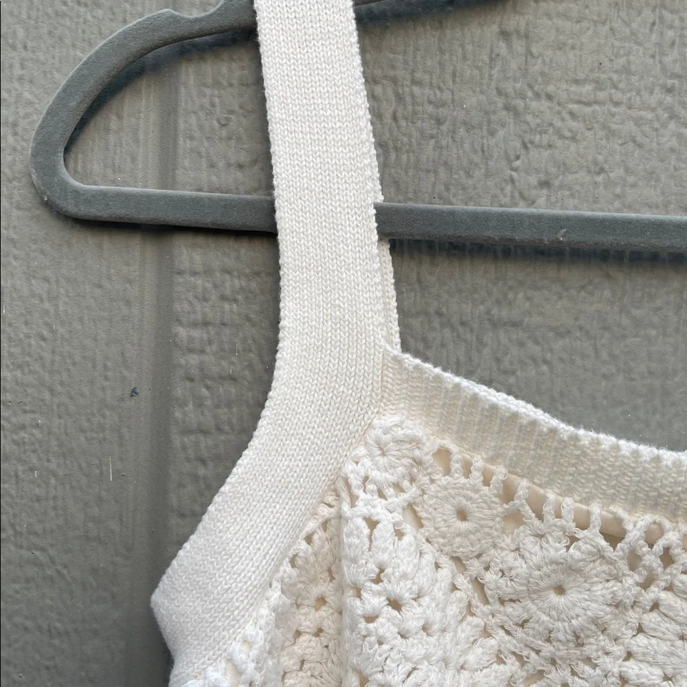 House of Harlow 1960 White Crochet Crop Top Size: M - Picture 6 of 9